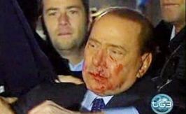 Manelistul Berlusconi, cu nasul făcut terci