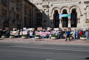 Protest idiot la Universitate. Ajutați-l pe Lăbuș să moară de bătrînețe pe străzi!