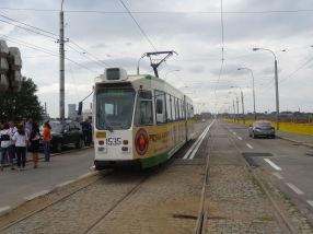 Tramvaiul care l-a așteptat astăzi la Viaduct pe primarul Marius Stan