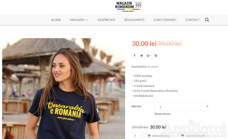 „Basarabia e România”, sută la sută din bumbac şi cu croială tubulară