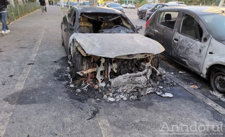 Piroman auto: un individ a provocat două incendii în parcarea aceluiași bloc din orașul Galați