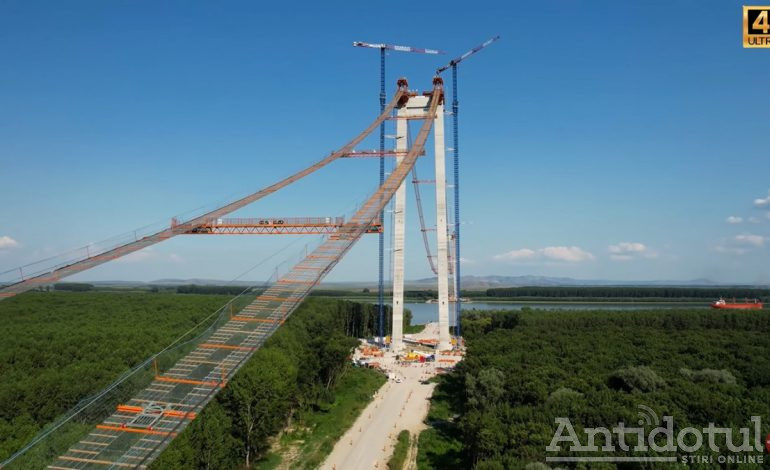 Au reparat podul neconstruit! Infiltrațiile de apă din structura viitorului pod de la Brăila au fost înlăturate