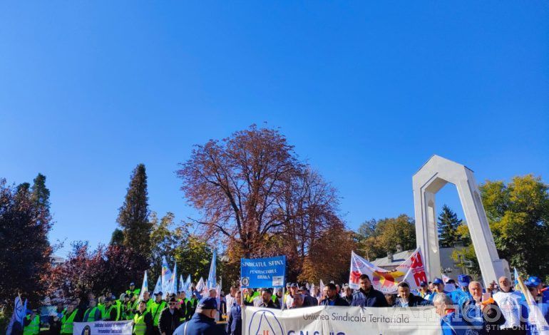 VIDEO Miting de protest la Galați. Sindicaliștii vor prețuri mai mici și salarii mai mari