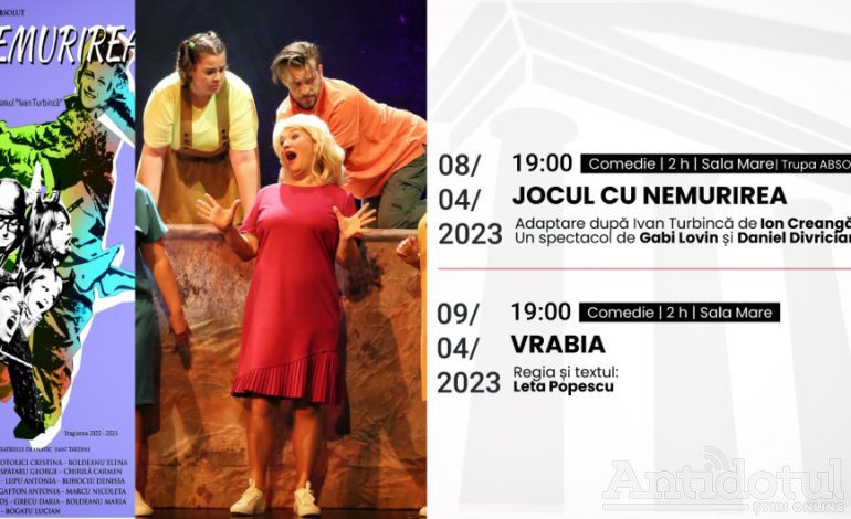În acest weekend la Teatrul Dramatic „Fani Tardini”: JOCUL CU NEMURIREA |VRABIA