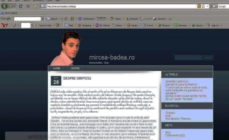 Mircea Badea şi-a făcut blog, deci a intrat şi el în rîndul penibililor