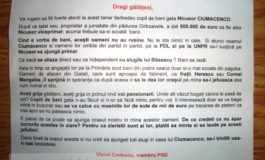 Manifeste anti-Ciumacenco, în cutiile poștale (facsimil)