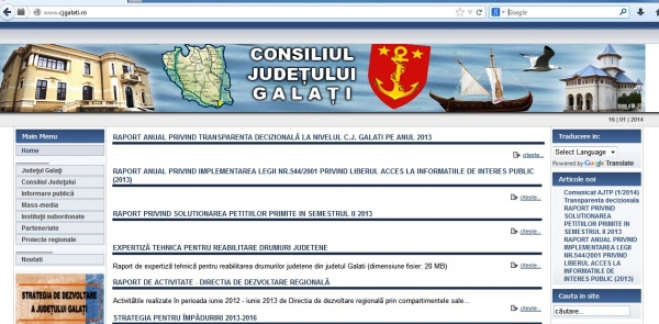 Niște idioți și-au bătut joc de Galați pe site-ul oficial al județului (foto)