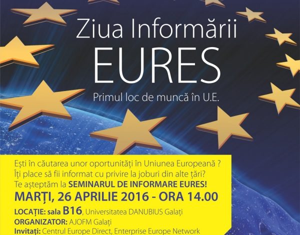Primul loc de muncă în U.E: seminar de informare Eures la Danubius